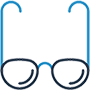 Icon of prescription glasses to represent the Driver's License Assesment Eye Exams vaughan by empire eyewear